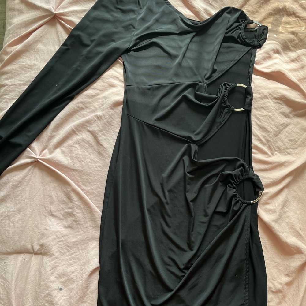 Black one sleeve dress